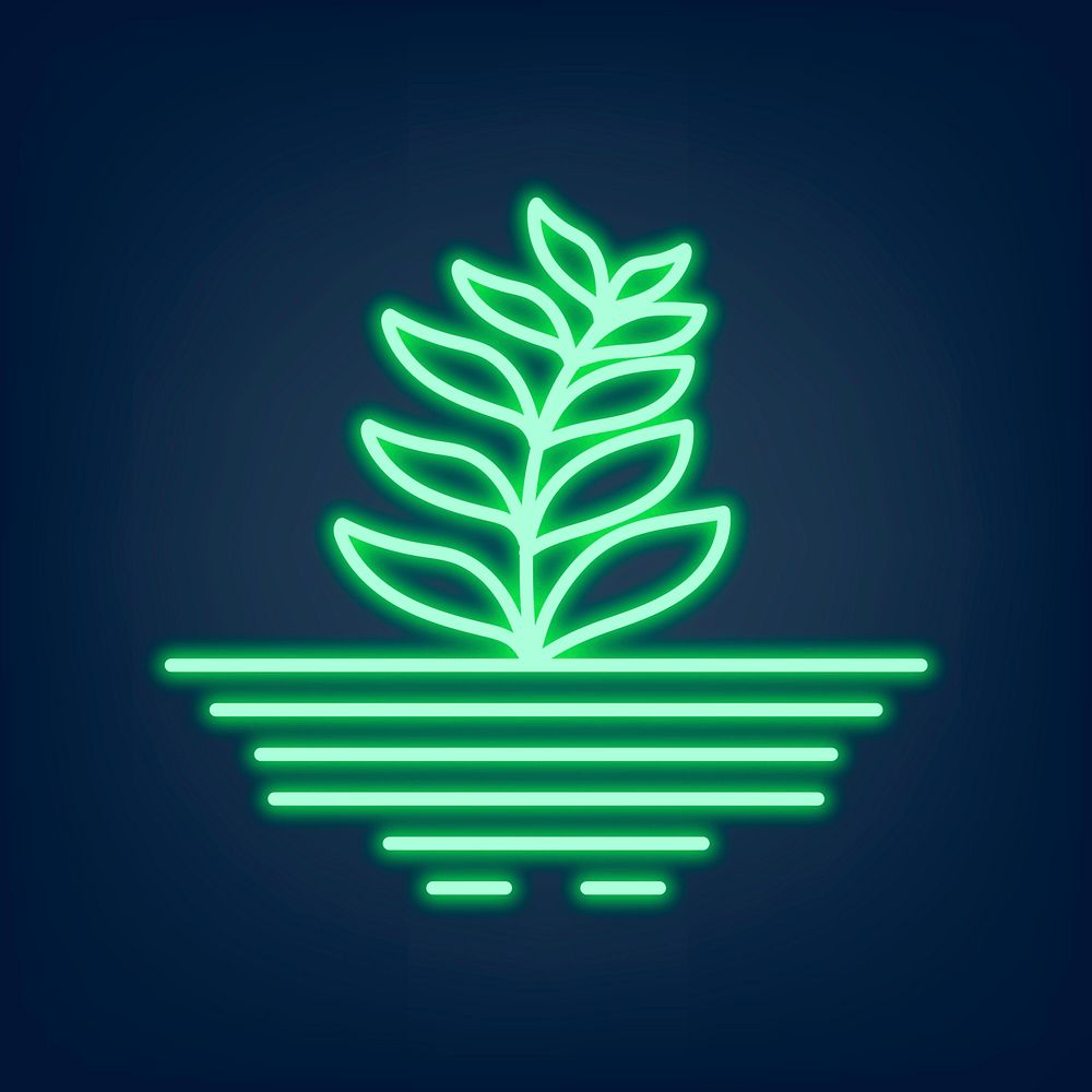 Neon sign vector plant icon | Premium Vector - rawpixel