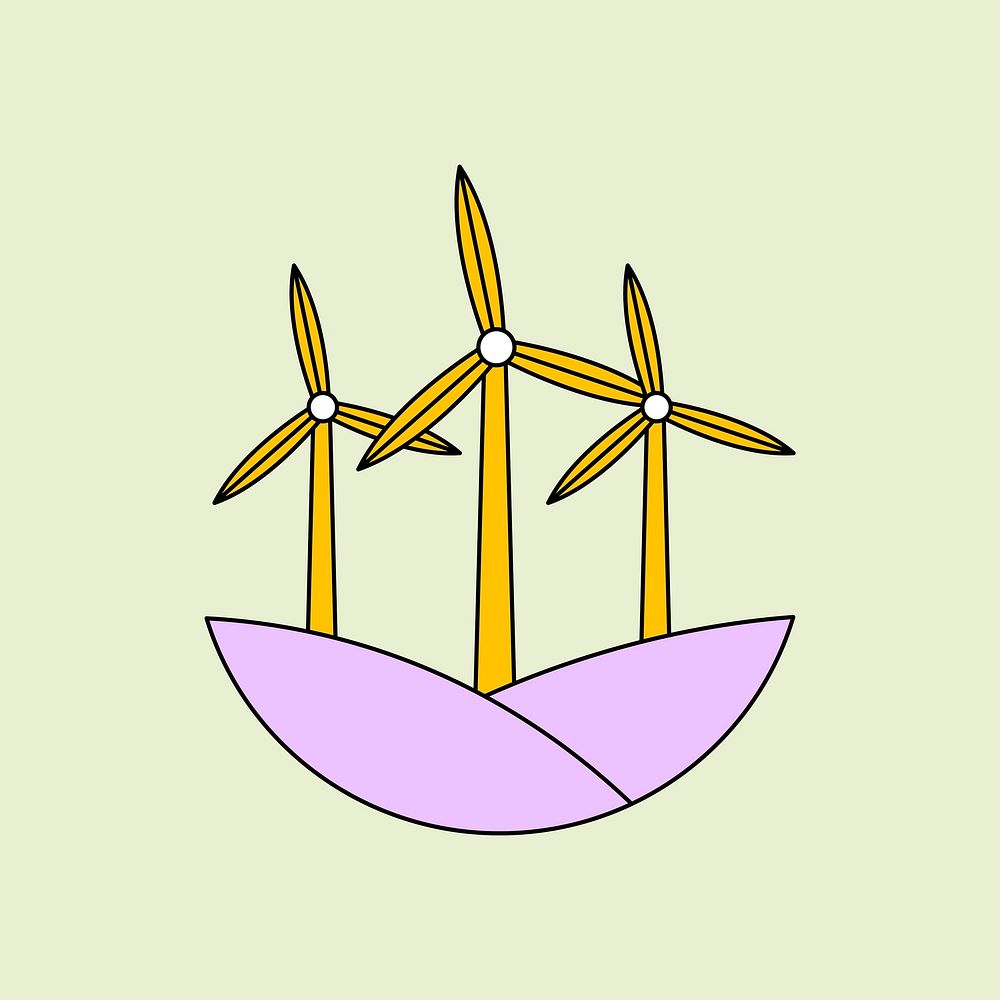 Wind turbine, alternative energy environment badge