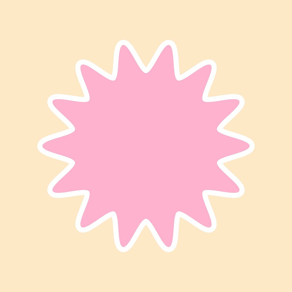 Blank pink badge illustration white border