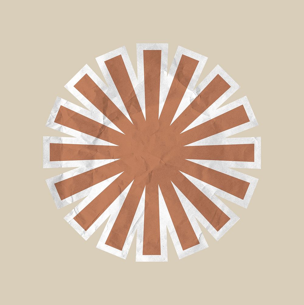 Blank brown badge illustration in crinkled paper texture