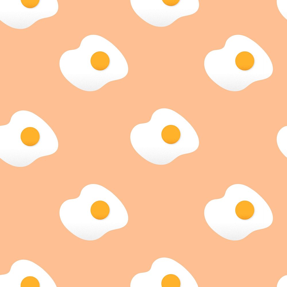 Egg seamless pattern background, cute food illustration