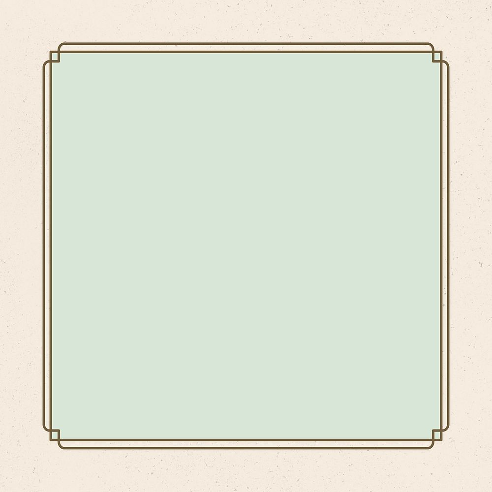 Vintage frame with yellow border on green background