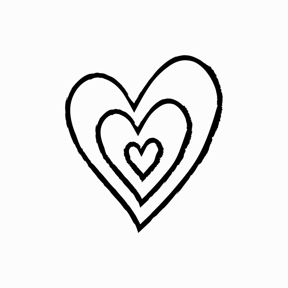 Heart doodle, cute simple illustration graphic