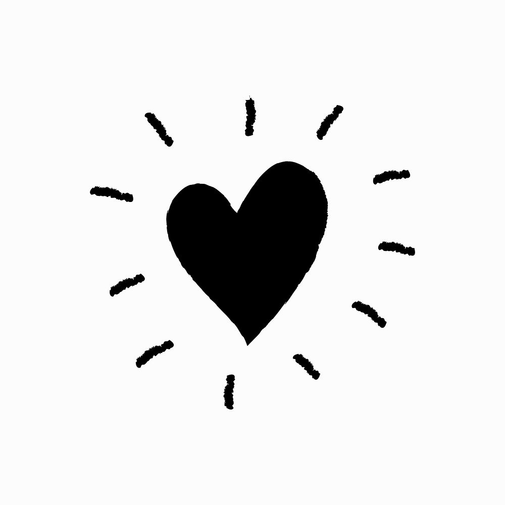 Heart doodle, cute simple illustration graphic