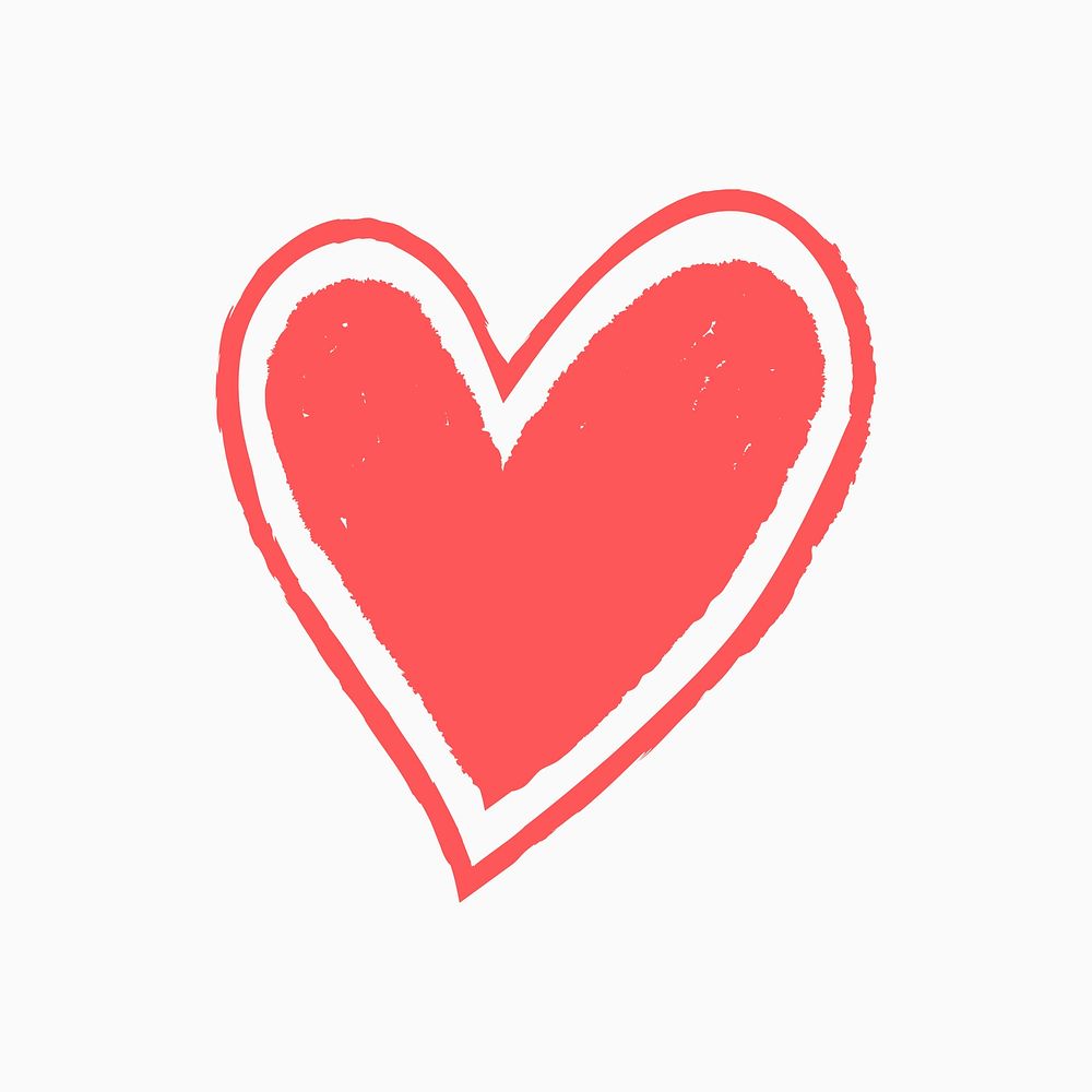 Heart icon, cute Valentine's day vector illustration