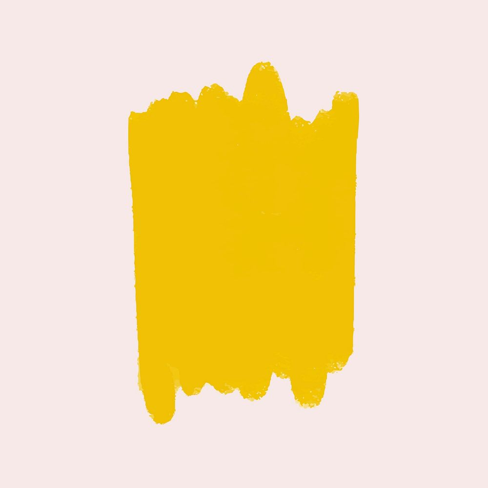 Yellow brush stroke element vector