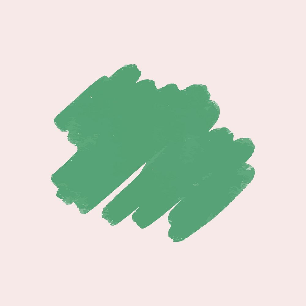 Green brush stroke element vector