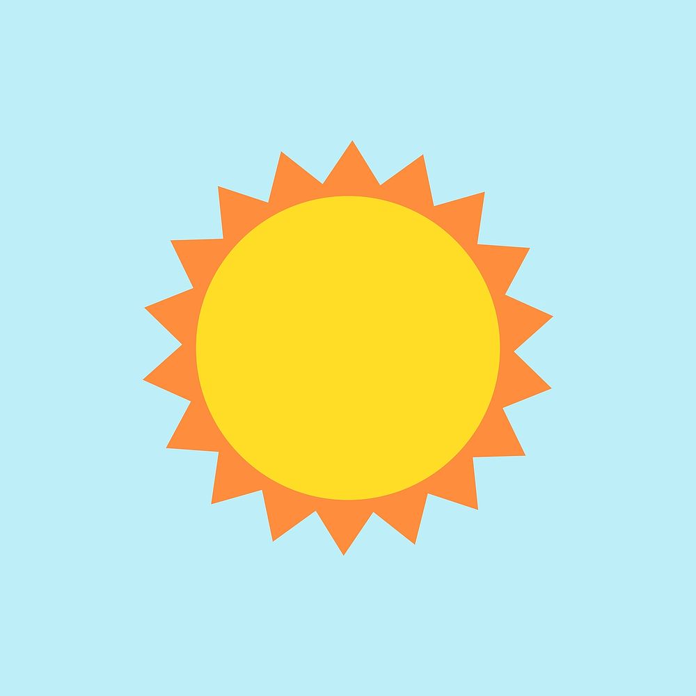 Paper sun illustration, light blue background