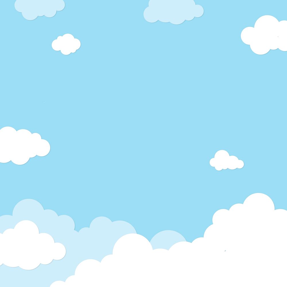 Cloud illustration, 3d design, blue background vector
