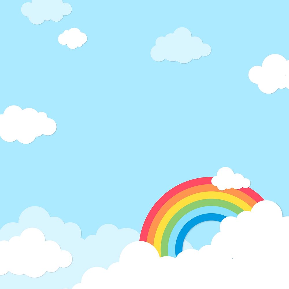Rainbow background, 3d light blue design