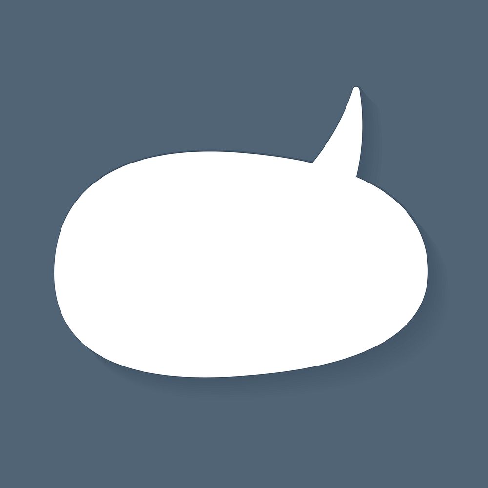 Announcement speech bubble vector icon, white flat design
