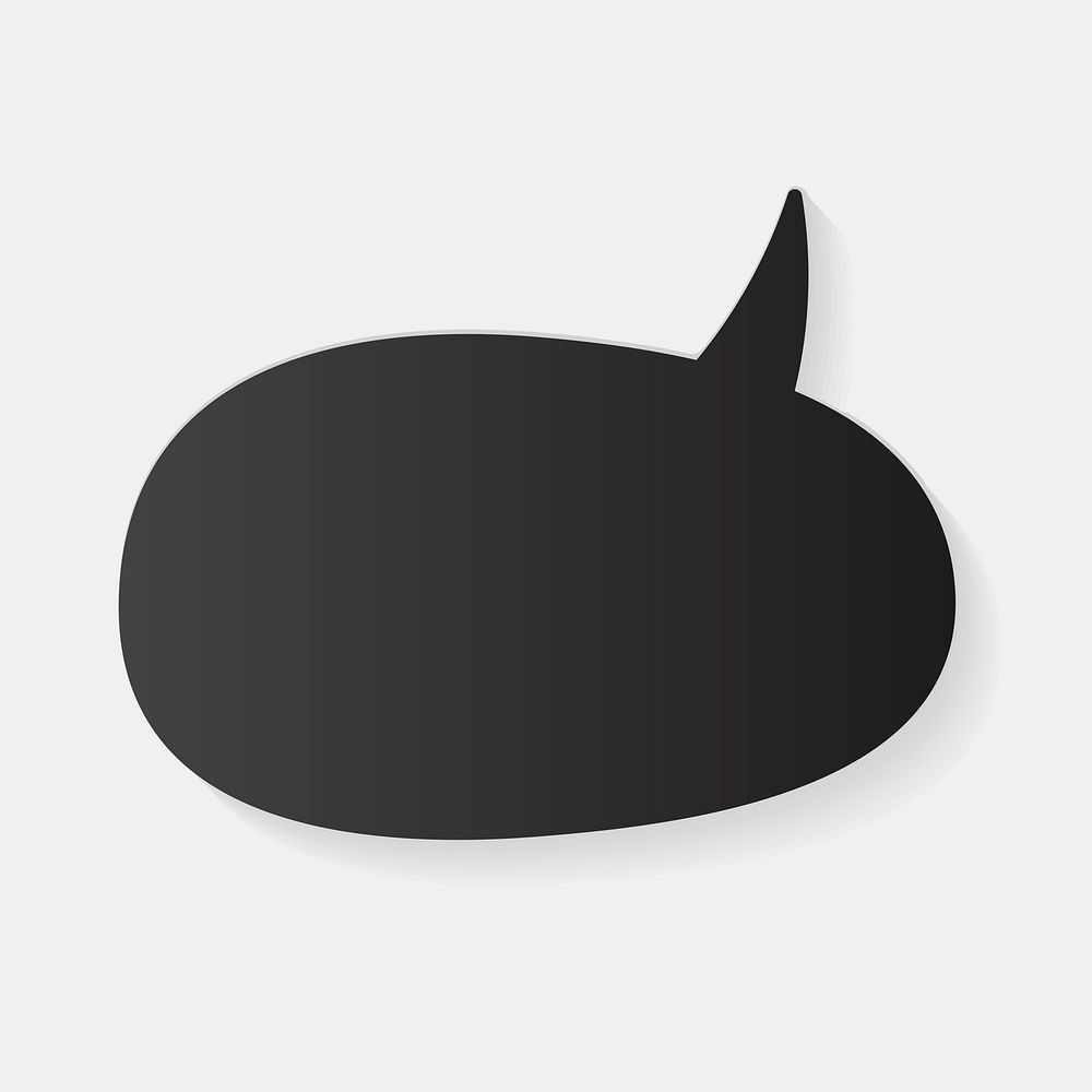 Announcement speech bubble vector icon, black flat design