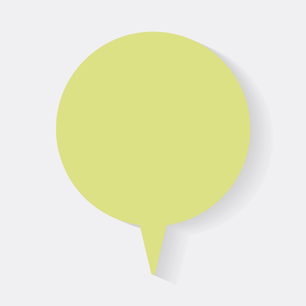 Announcement speech bubble vector icon, green flat design