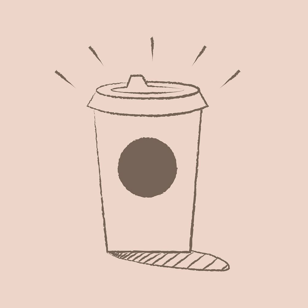 Coffee cup illustration, breakfast design element vector