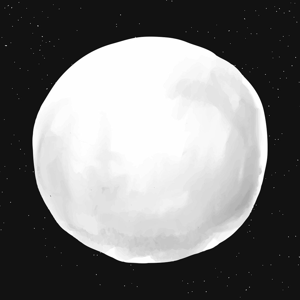 Moon drawing, cute doodle icon, galaxy illustration