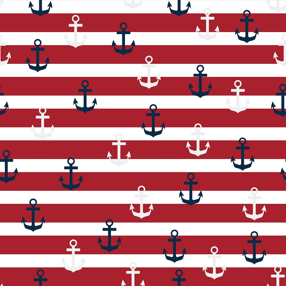 Anchor seamless pattern background vector