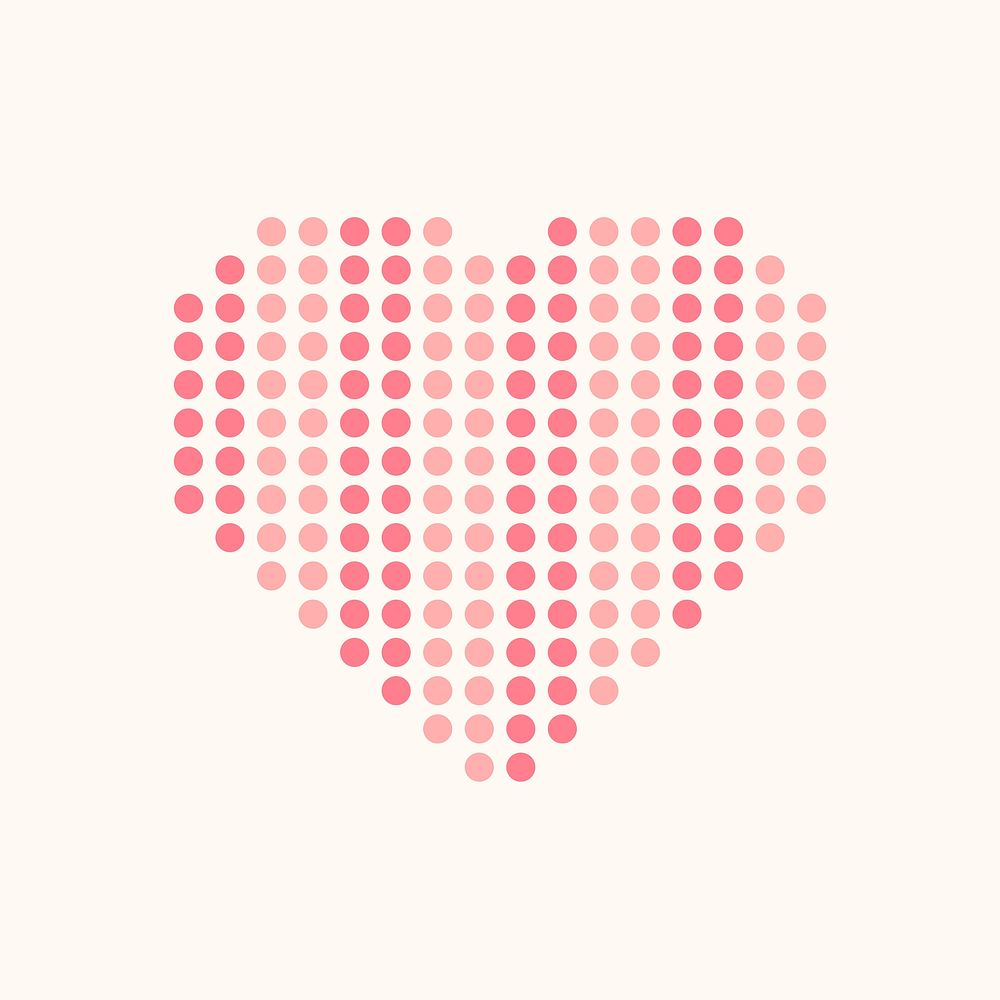 Polka dot heart, pastel simple icon