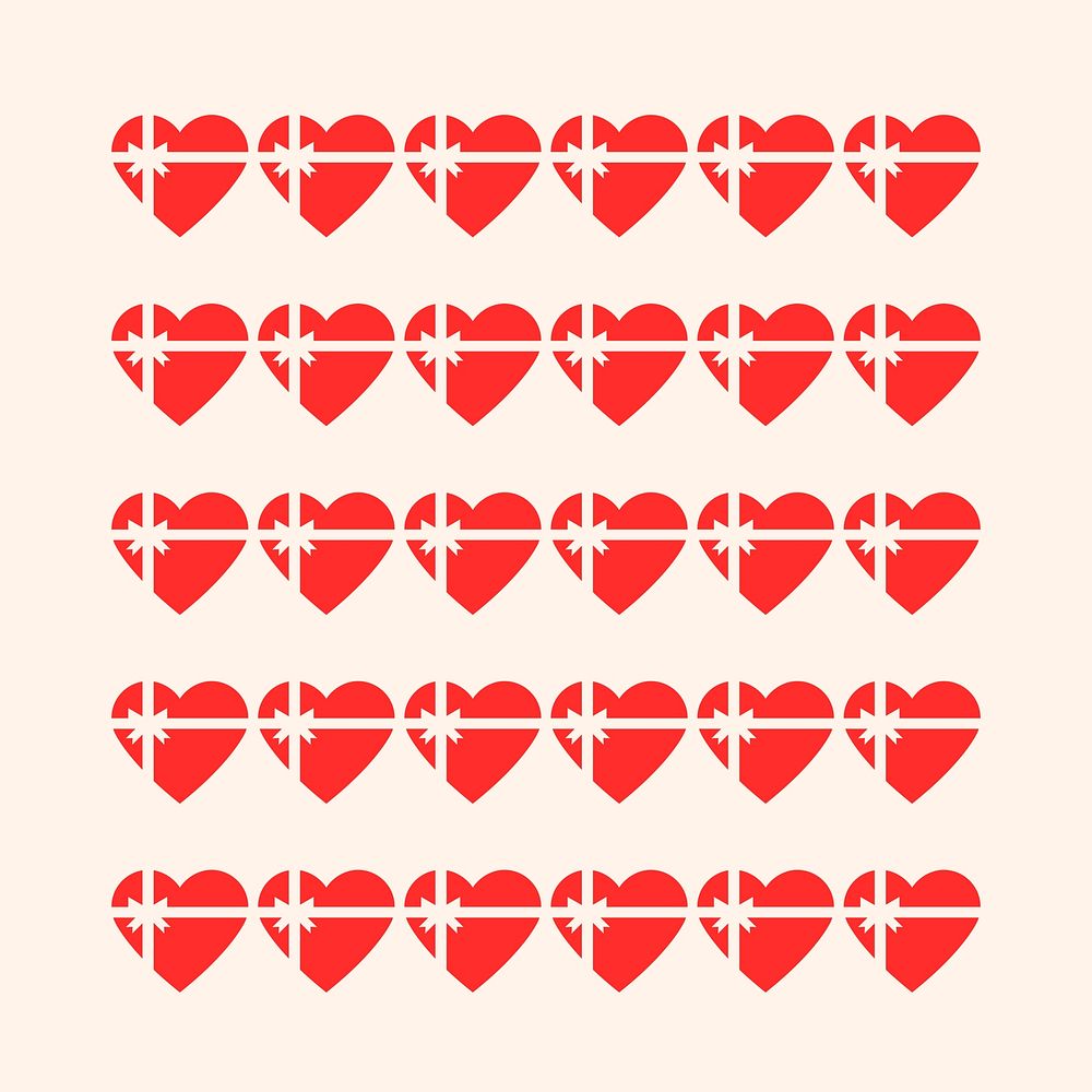Gift heart illustrator brush, Valentine pattern vector add-on set