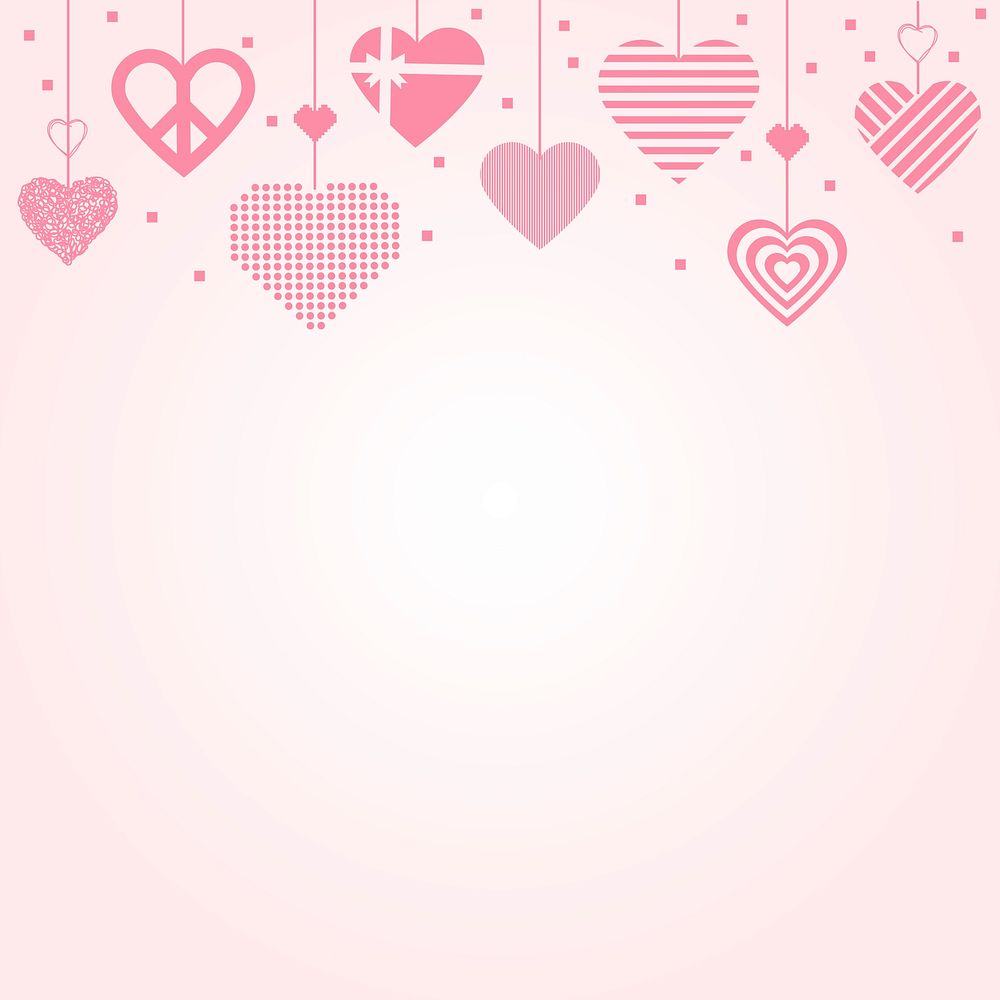 Pink heart background, cute Valentines border