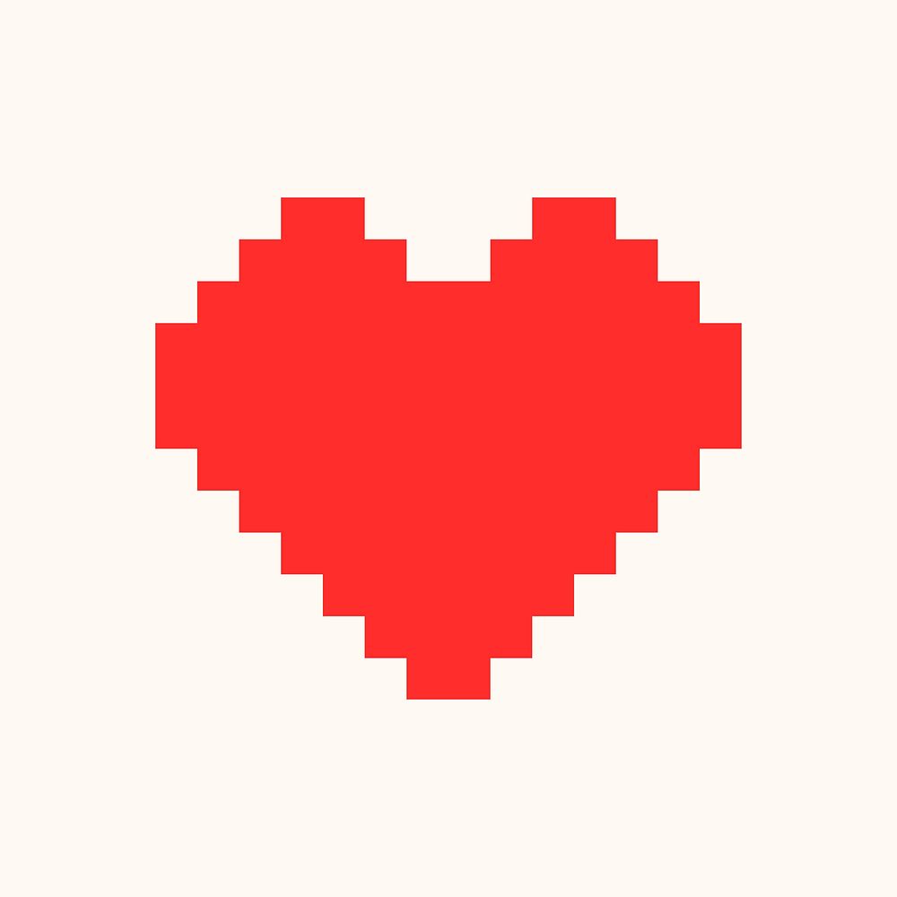 Pixelated heart, red love design icon