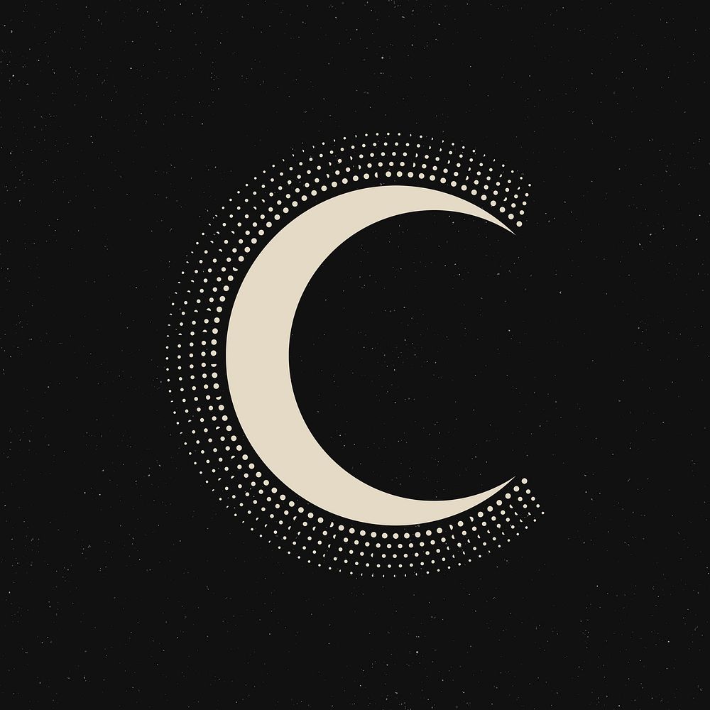 Celestial art element, aesthetic crescent moon, galaxy illustration