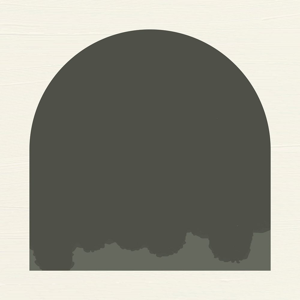 Arch sticker geometric shape, black flat clipart vector