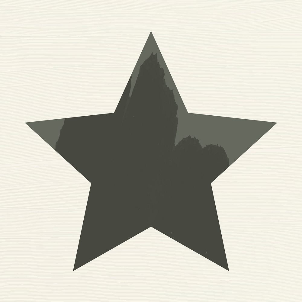 Star sticker, black flat clipart vector