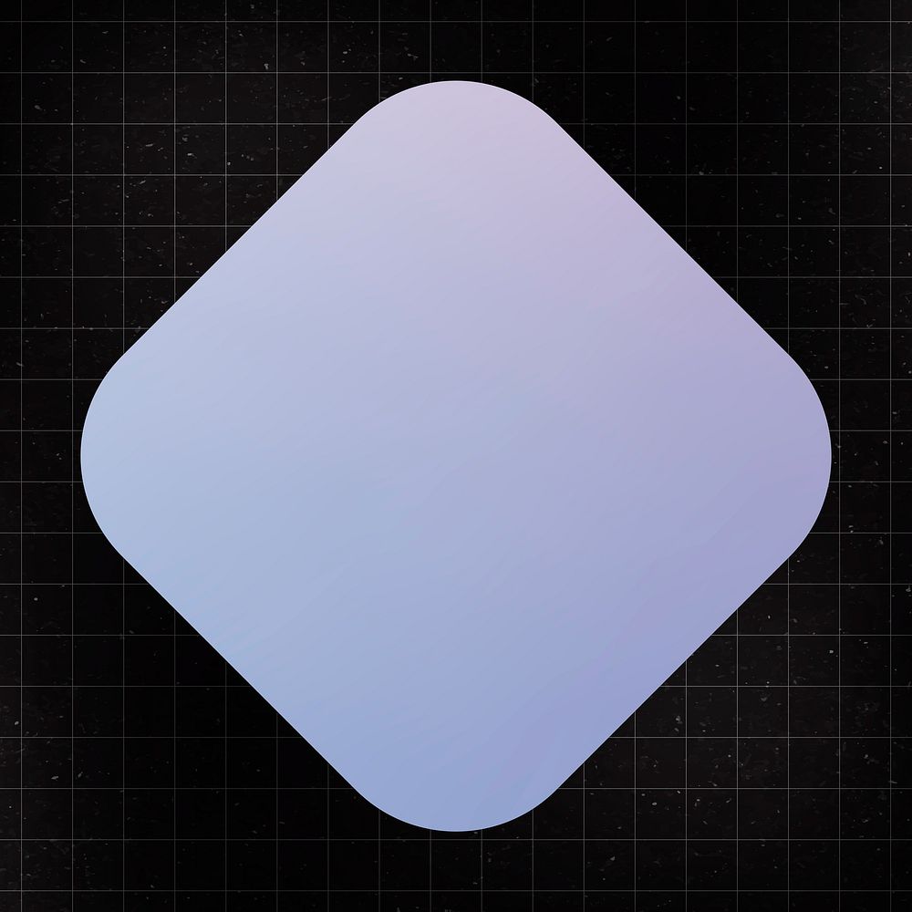 Square geometric shape, purple gradient flat clipart