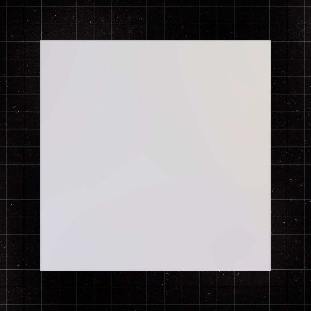 Square sticker geometric shape, gray flat clipart vector