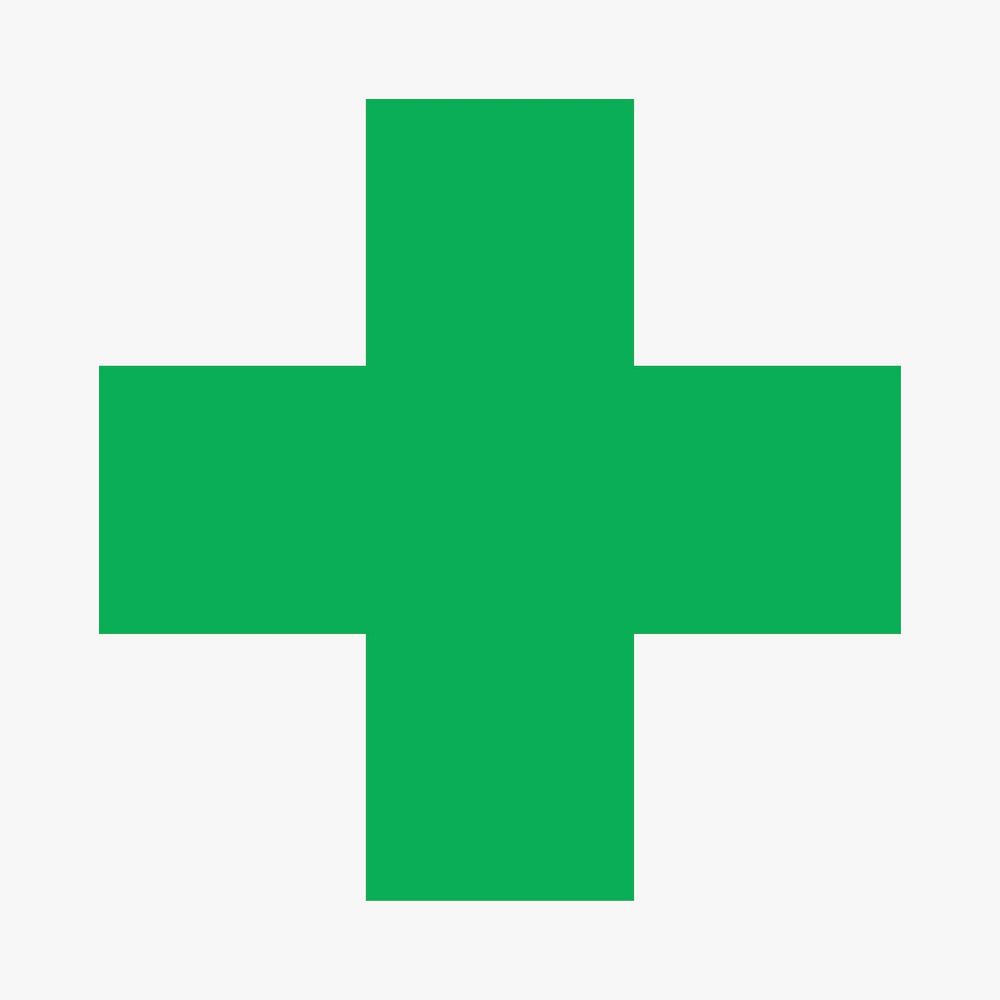 Medical cross symbol, green plus sign clipart 