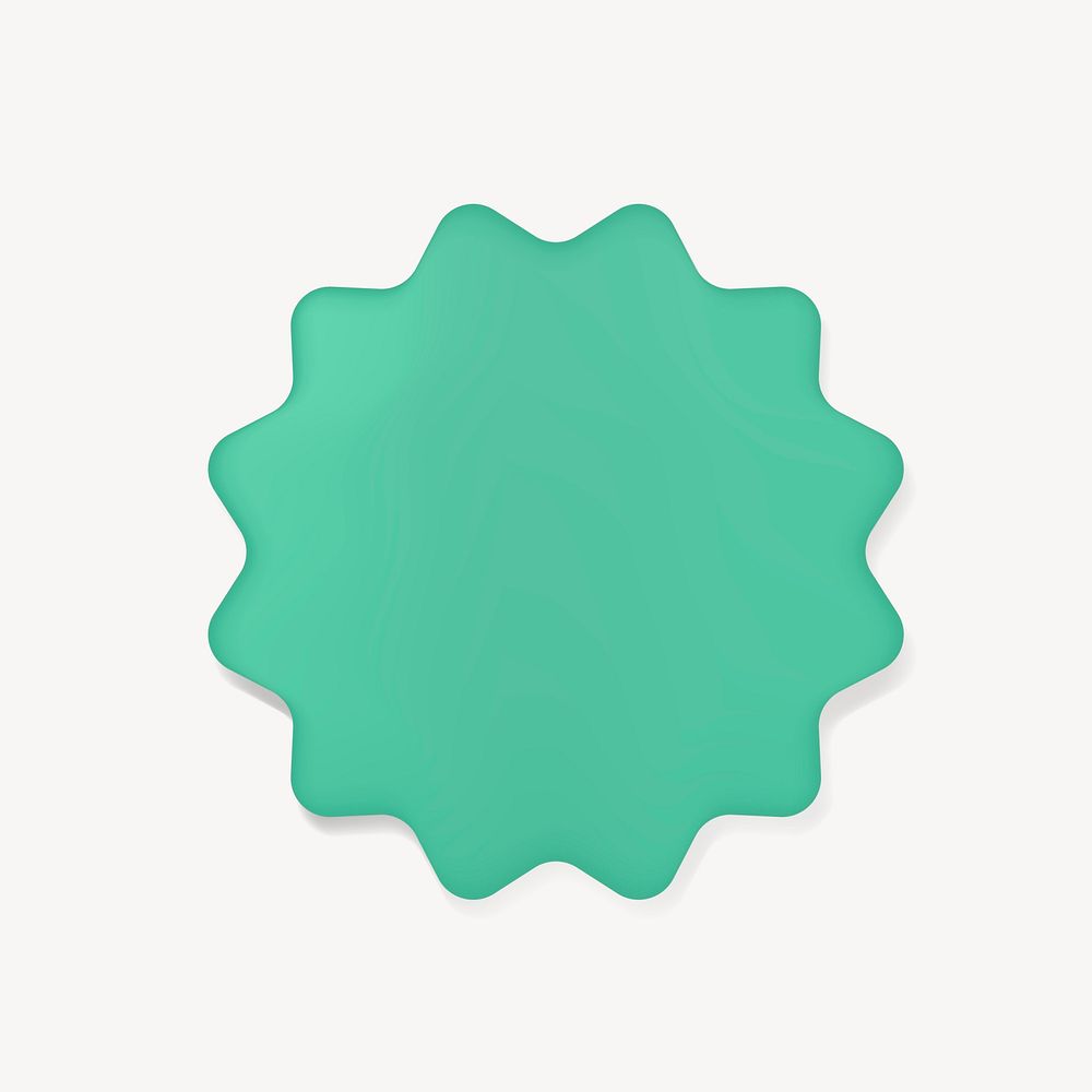 Green starburst sticker, badge vector clipart design space