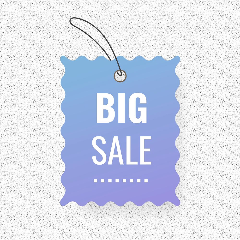 Big sale badge sticker, shopping clipart vector