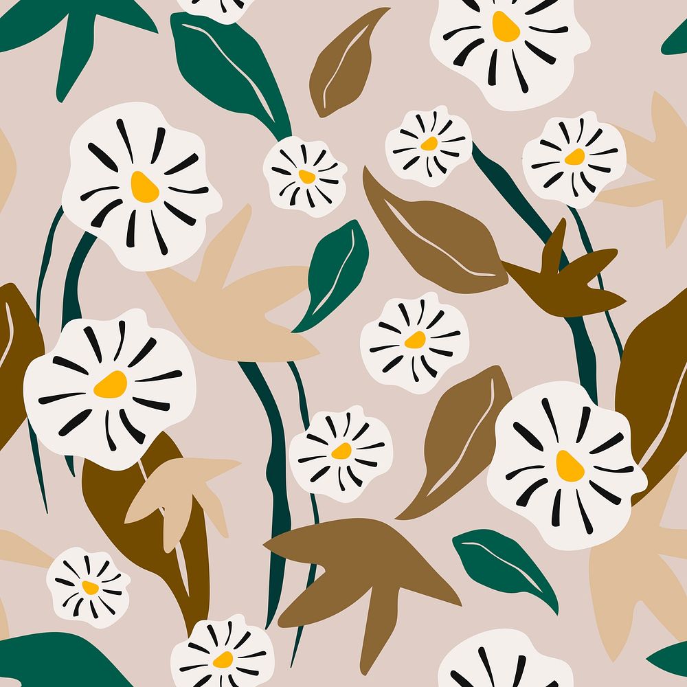 Aesthetic botanical pattern, seamless background for Instagram post