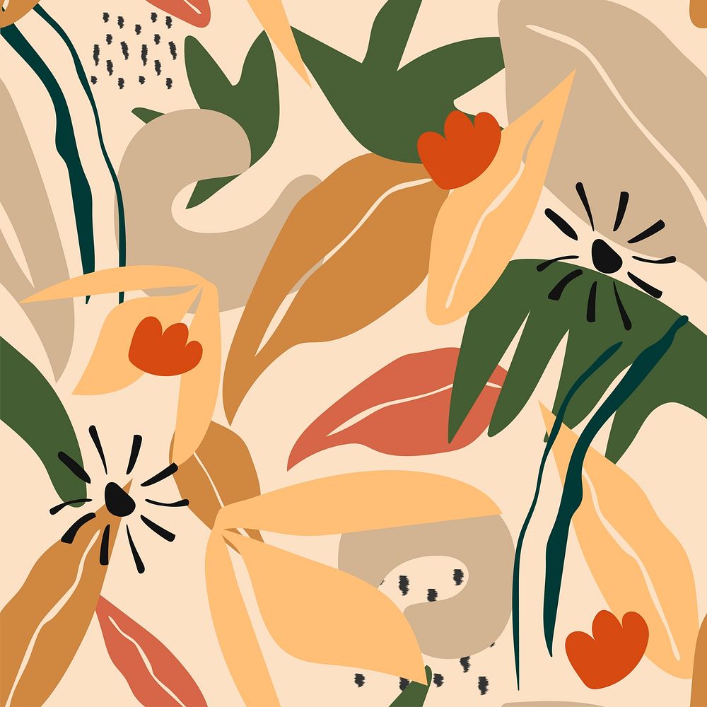 Aesthetic seamless pattern tropical jungle background