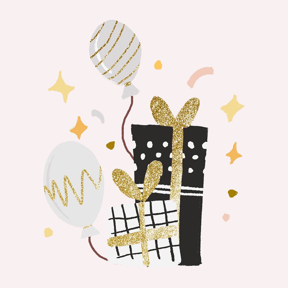Gift box, cute celebration illustration