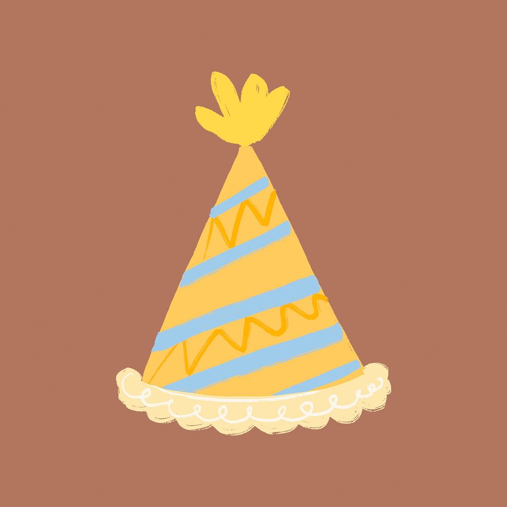 Yellow party hat, celebration illustration