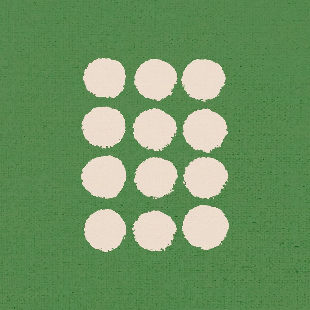 White simple circle elements on green