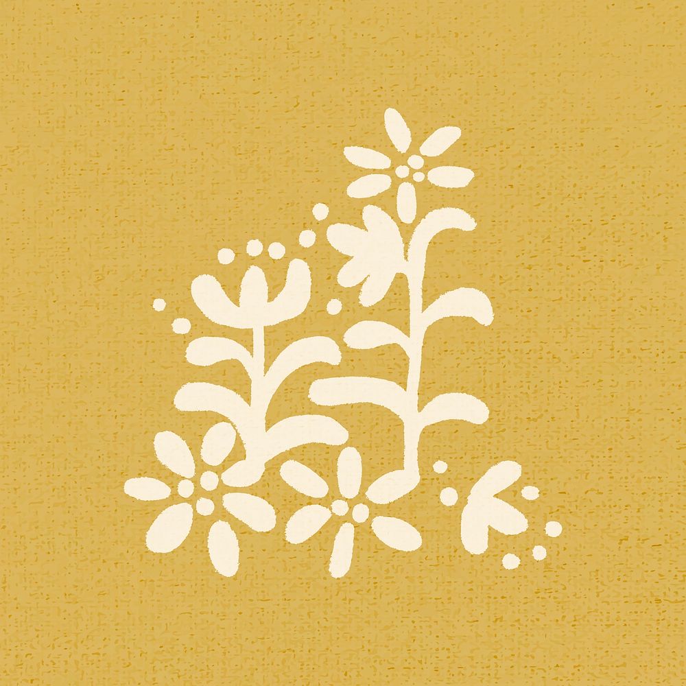 Yellow flower vector element, simple graphic
