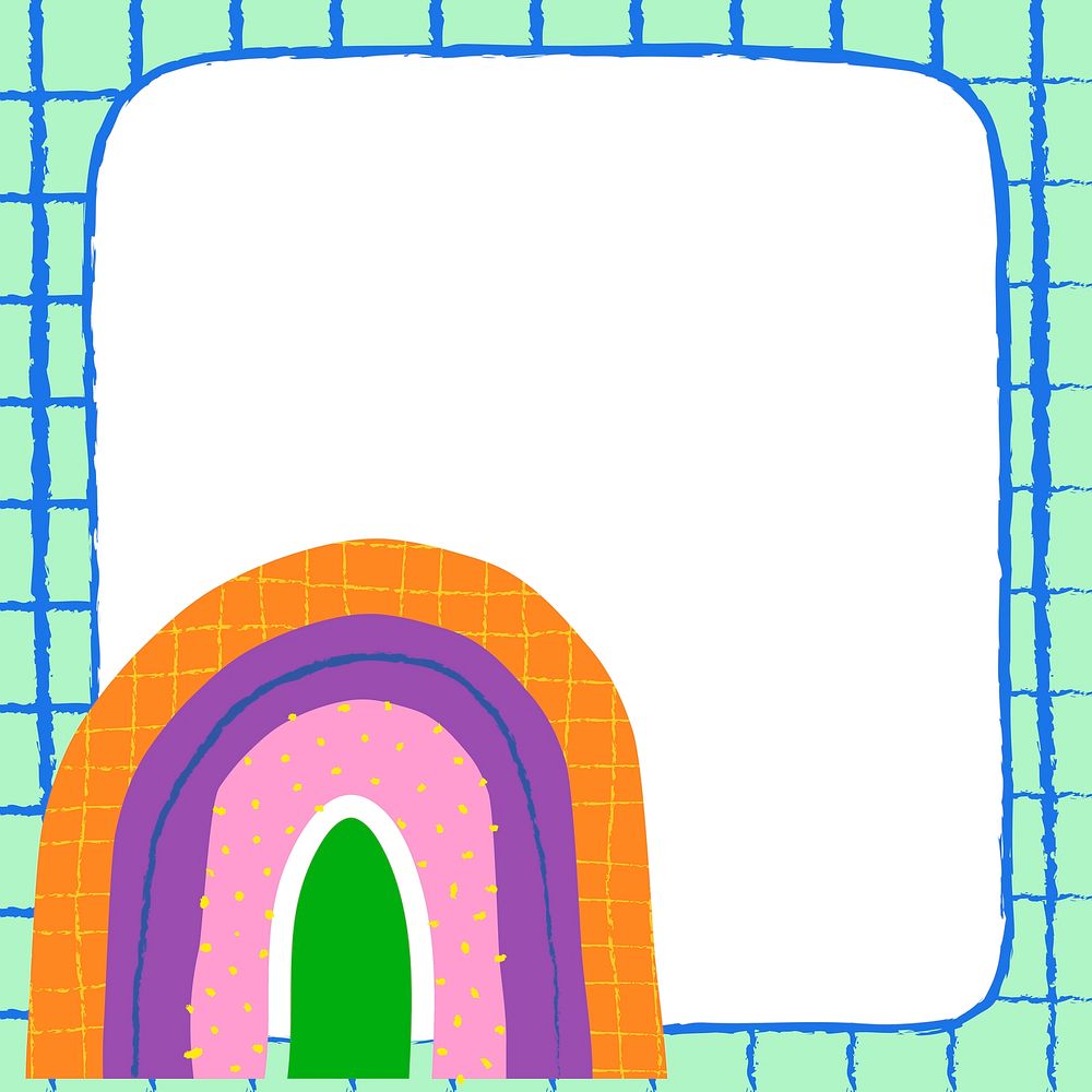 Rainbow frame, funky doodle border design