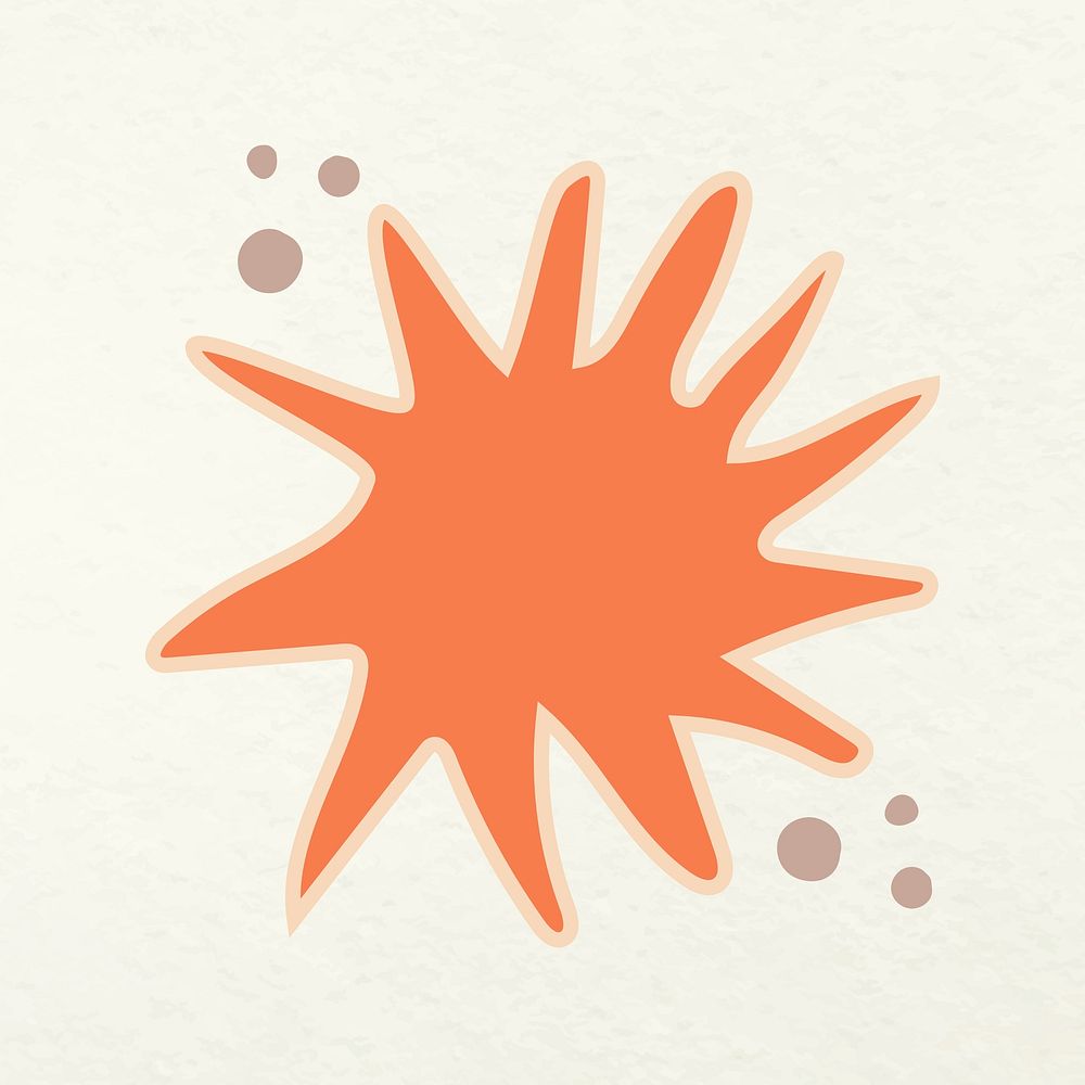 Starburst badge sticker, cute doodle blank clipart vector