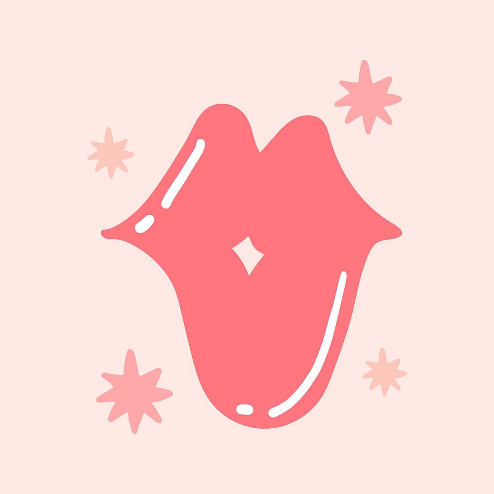 Pop art lips sticker collage element vector 