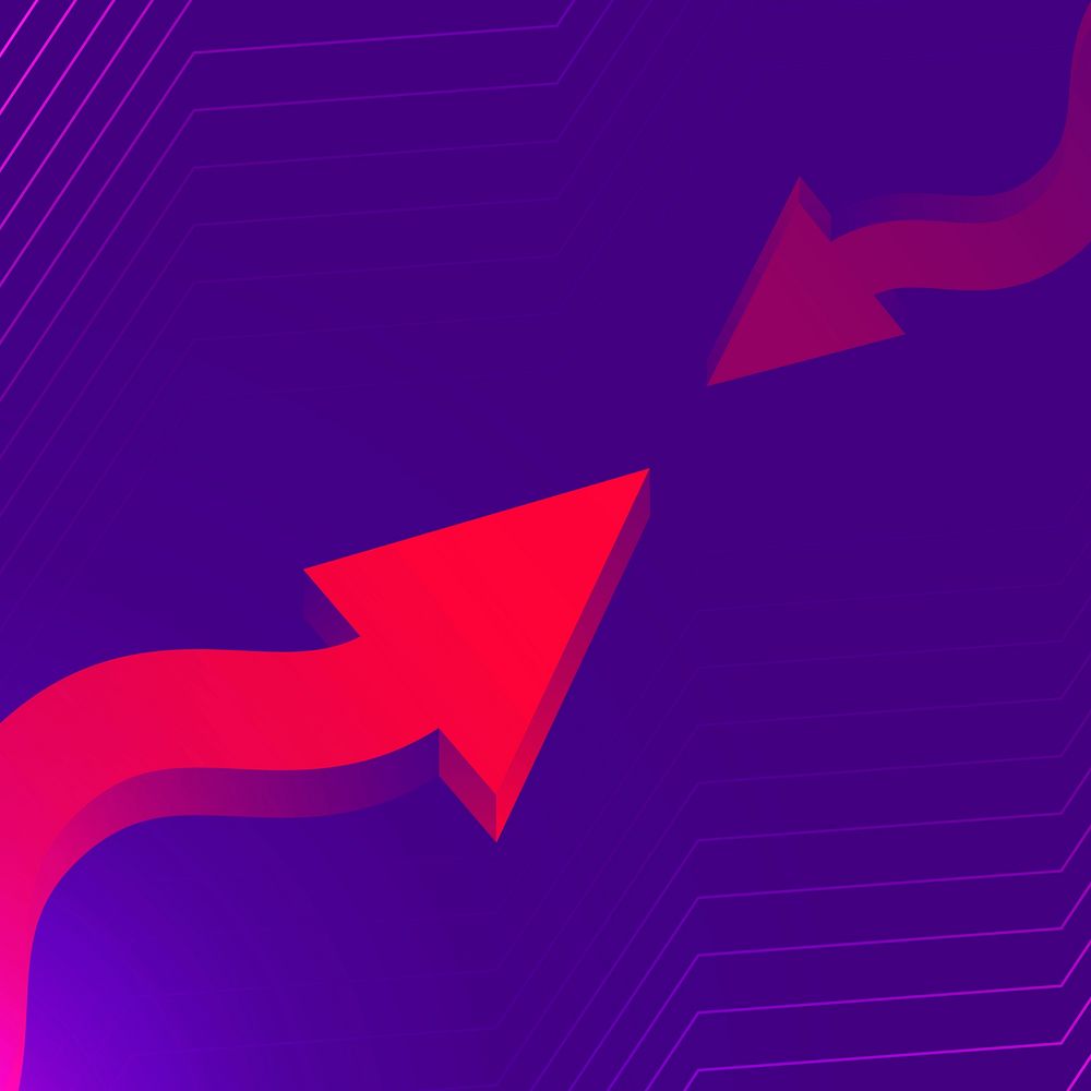 Abstract arrow background, purple gradient technology start up vector