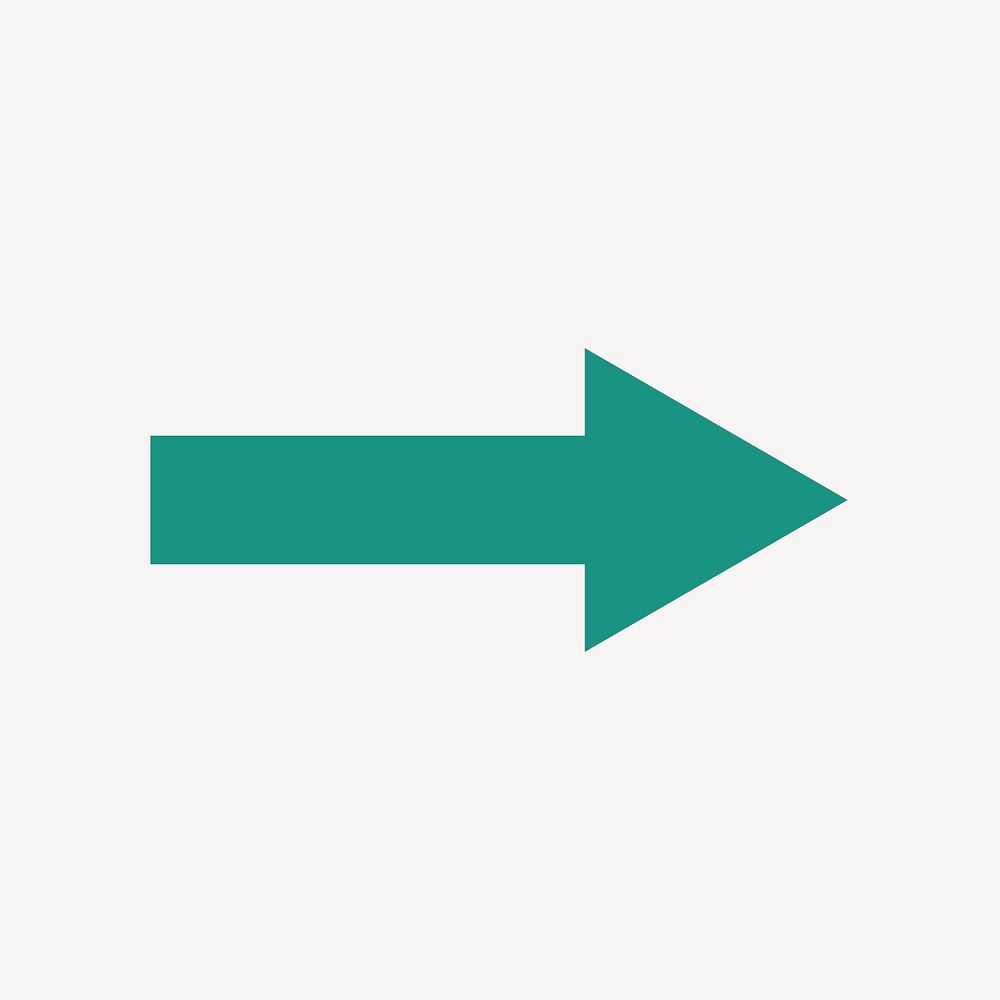 Arrow icon, green simple sticker, right direction symbol vector
