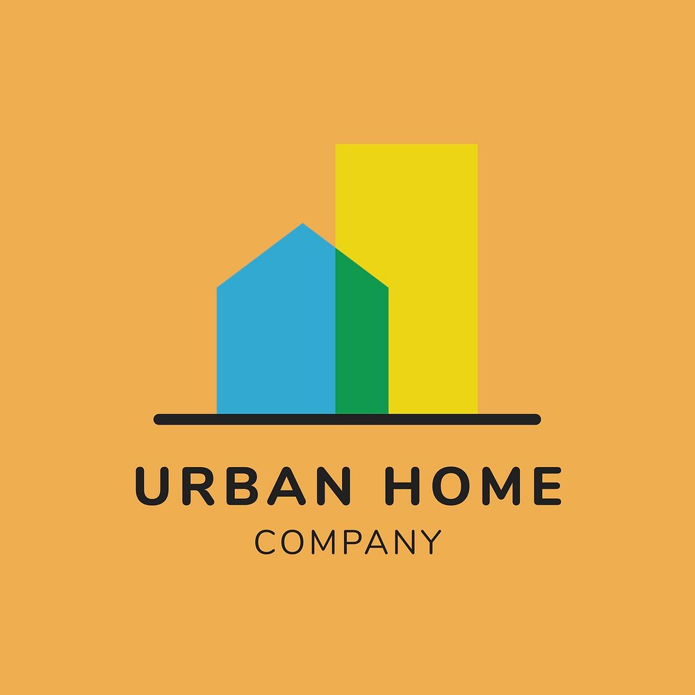 Real estate logo, business template for branding design vector, urban house company text