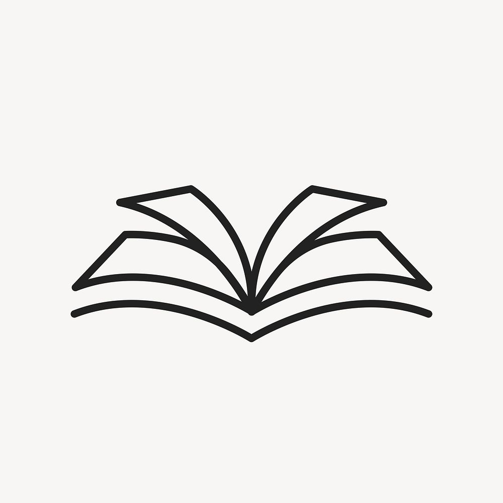 Open book icon, education symbol flat design illustration