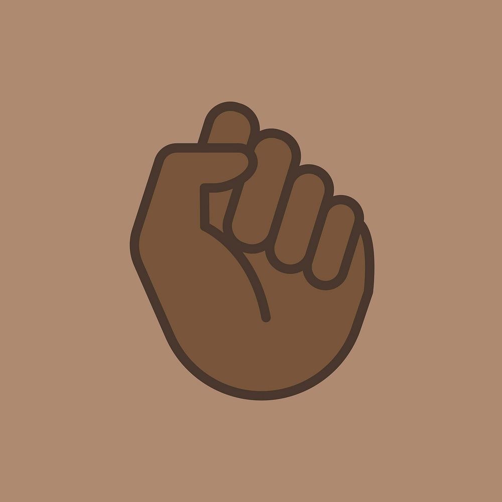 fist icon, human right symbol flat design vector illustration