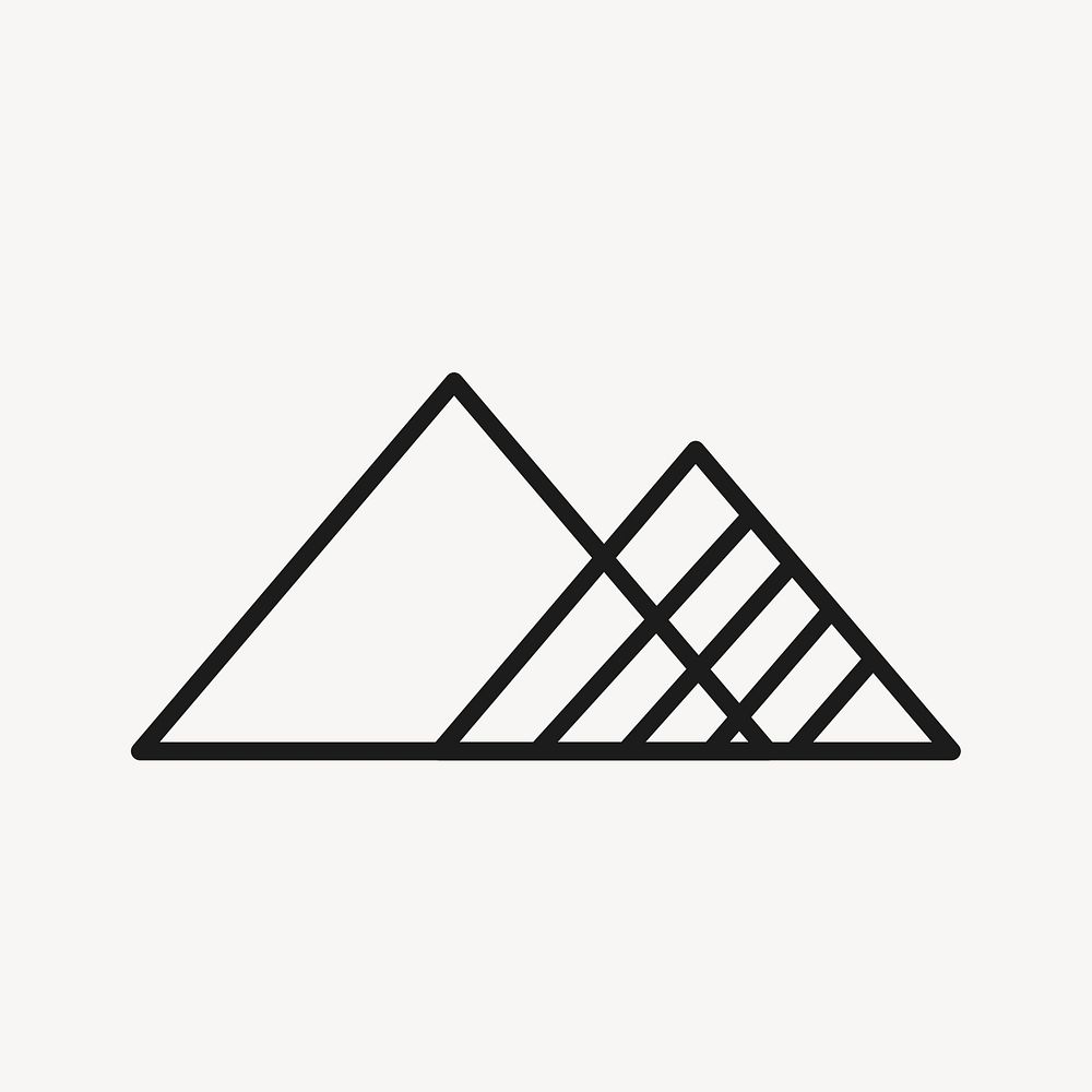 Triangle icons, geometric shape, flat design illustration