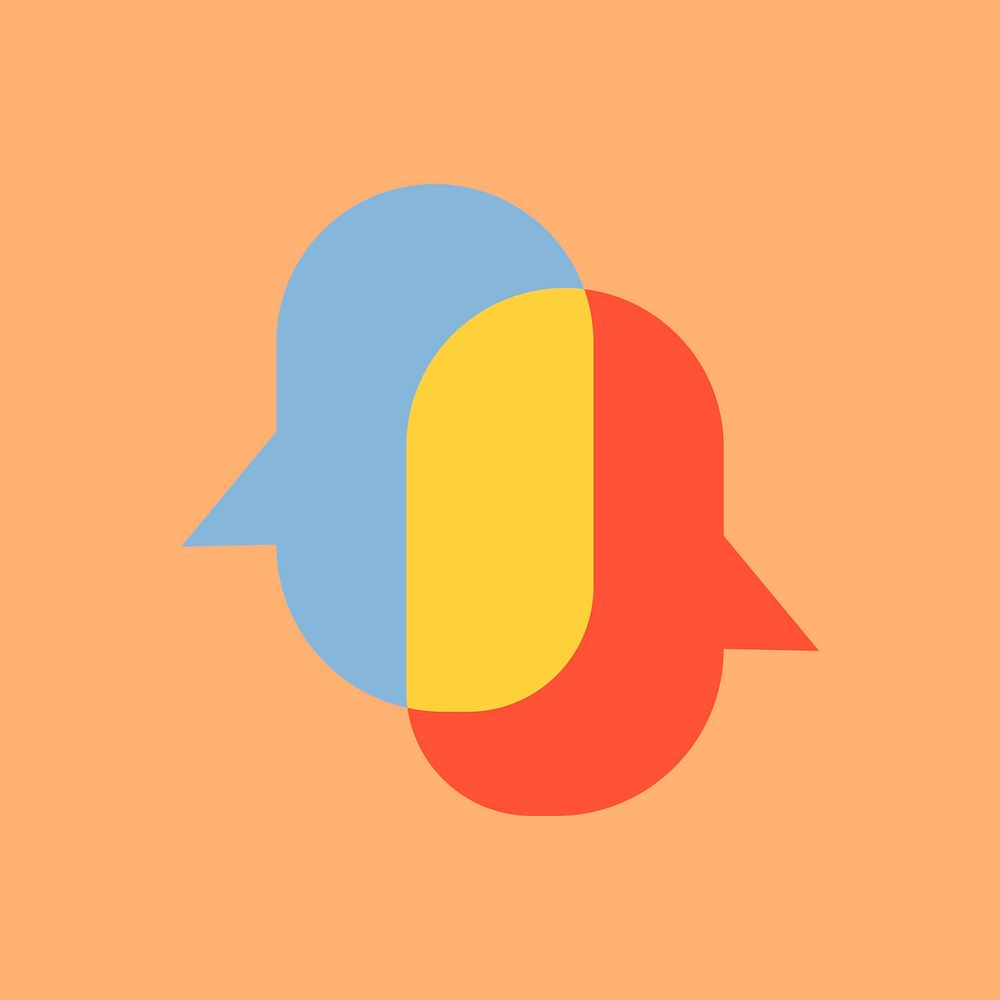 Speech bubble icon, communication symbol flat design vector illustration