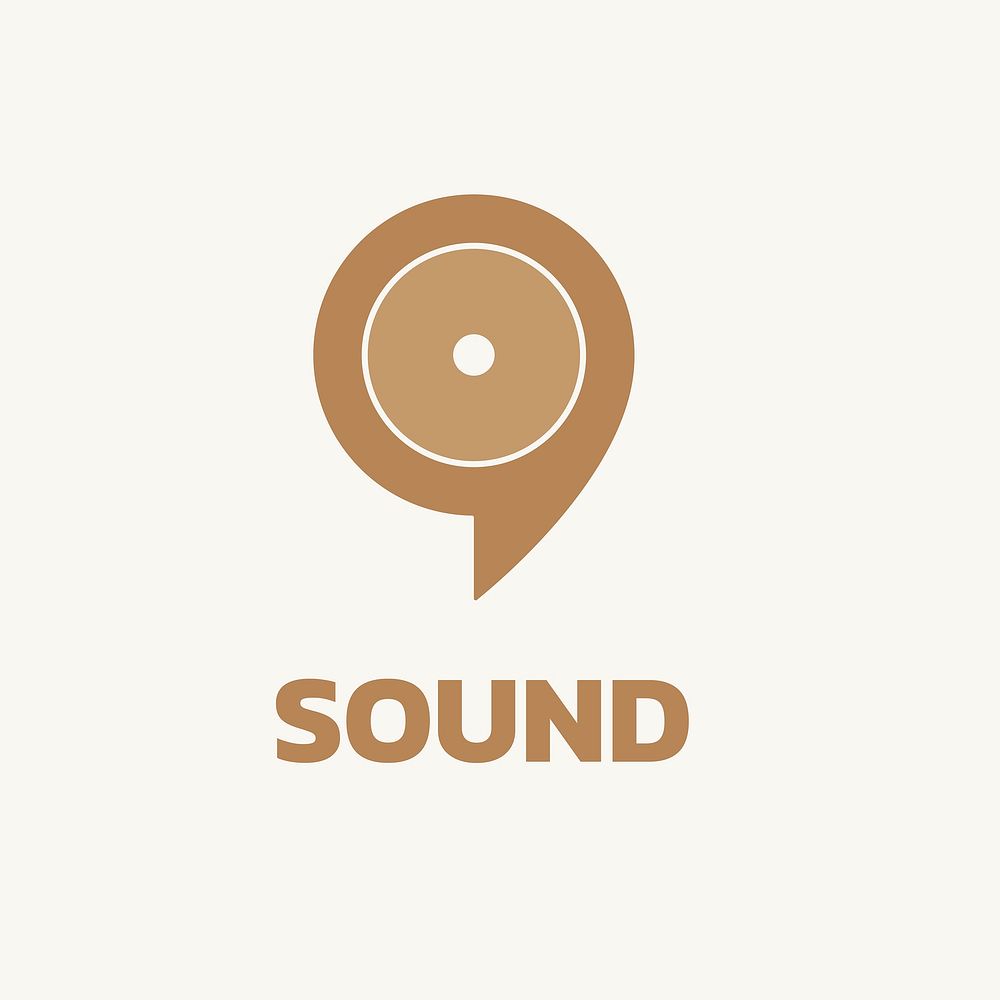 Audiovisual business logo template, branding design vector, sound text