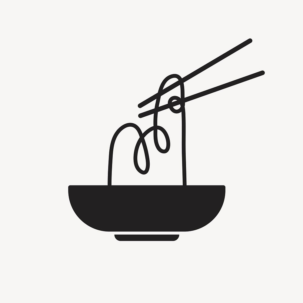 Noodle logo Chinese food icon flat design vector illustration